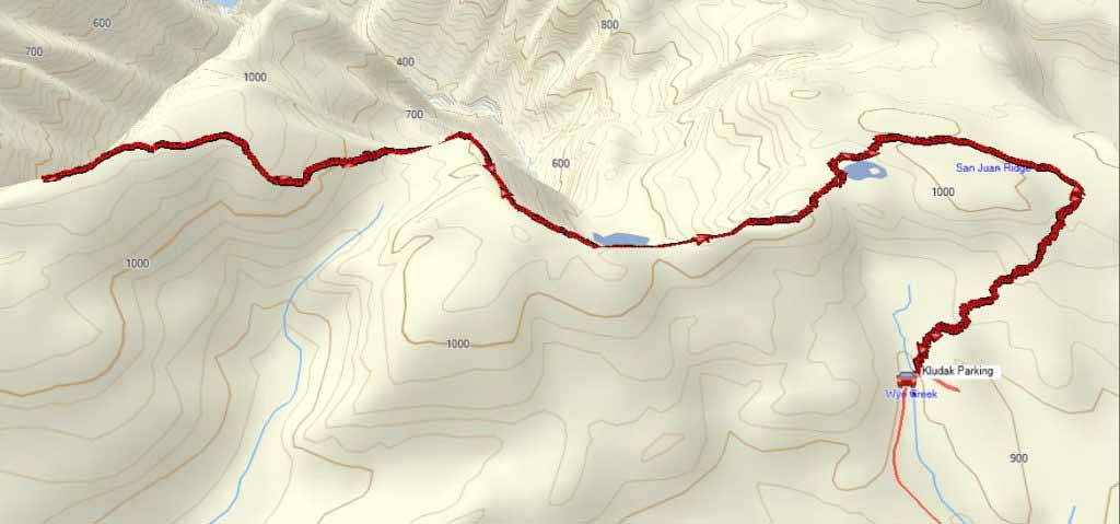 Kludahk Trail GPS Route